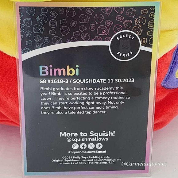 🖤 BIMBI 🤡 Select Series Mischievous Eyes Clown Original Squishmallow NWT - Picture 11 of 11
